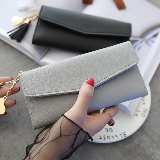 Leather Wallets Women Long Tassel