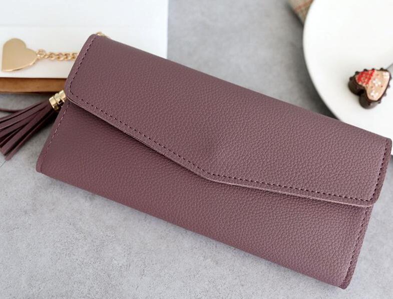 Leather Wallets Women Long Tassel