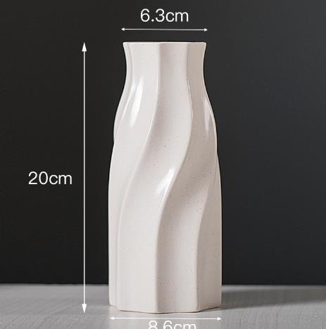 Simple white ceramic vase hydroponic flower ware for home decoration