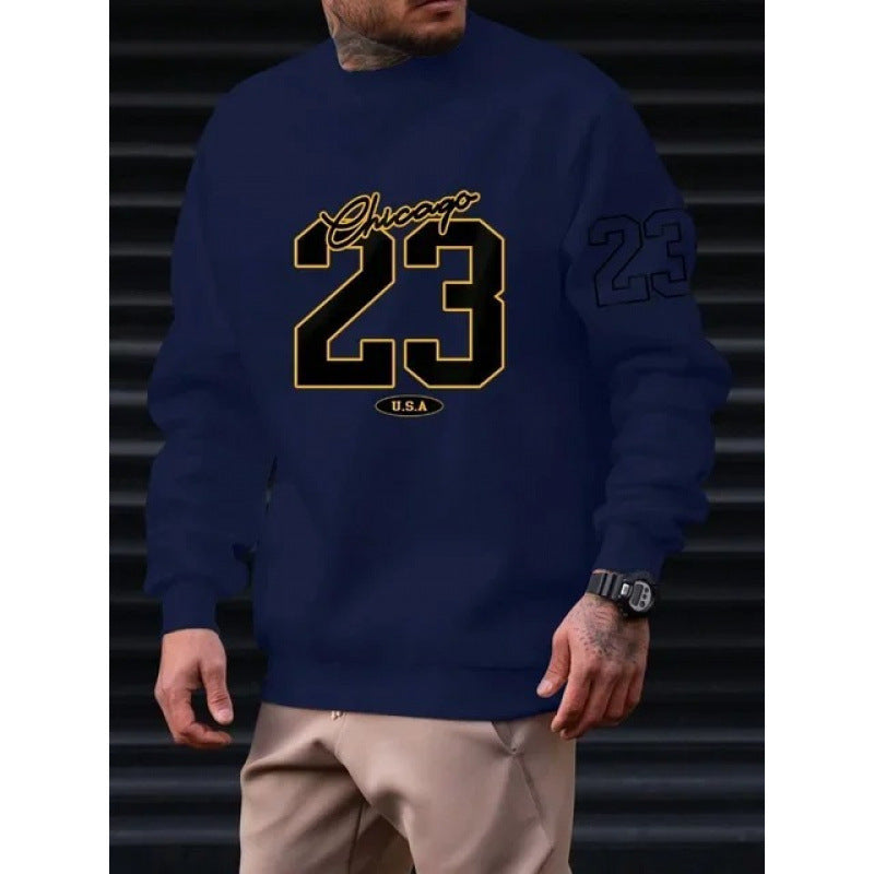 Men's  sweatshirt with fashionable lettering and casual sports top