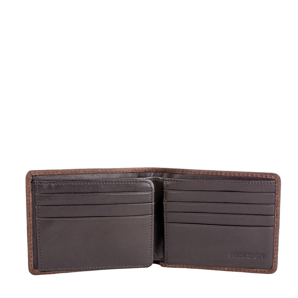 Camel Stitch RFID Blocking Trifold Leather Wallet