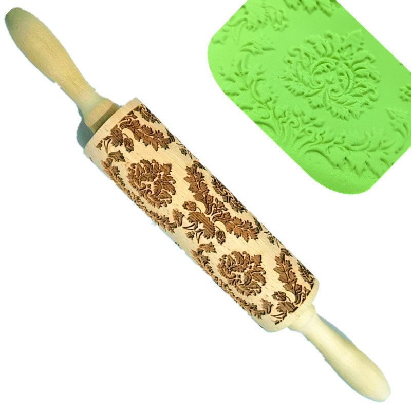 Wooden Christmas Flip Sugar Cookie Rolling Pin