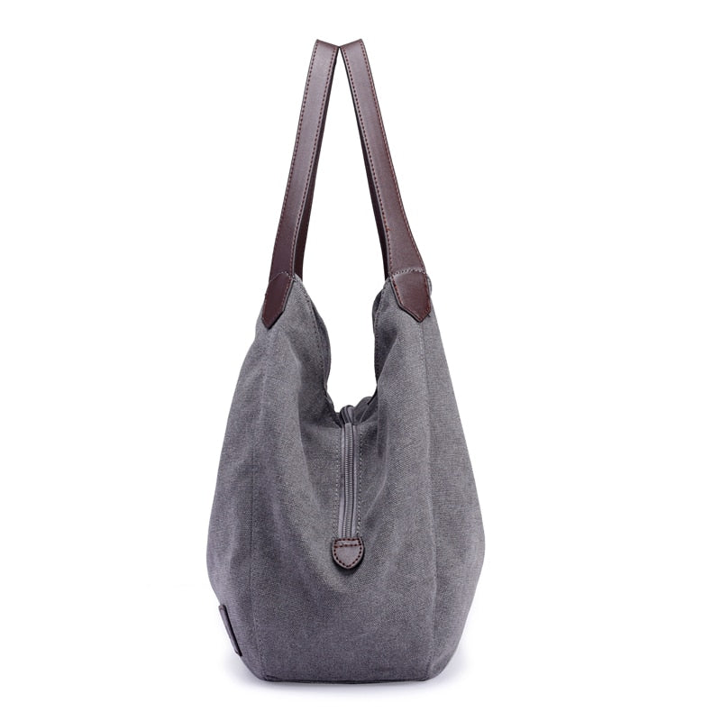 Piler Large Women Handbag Bag Canvas Zipper Pockets