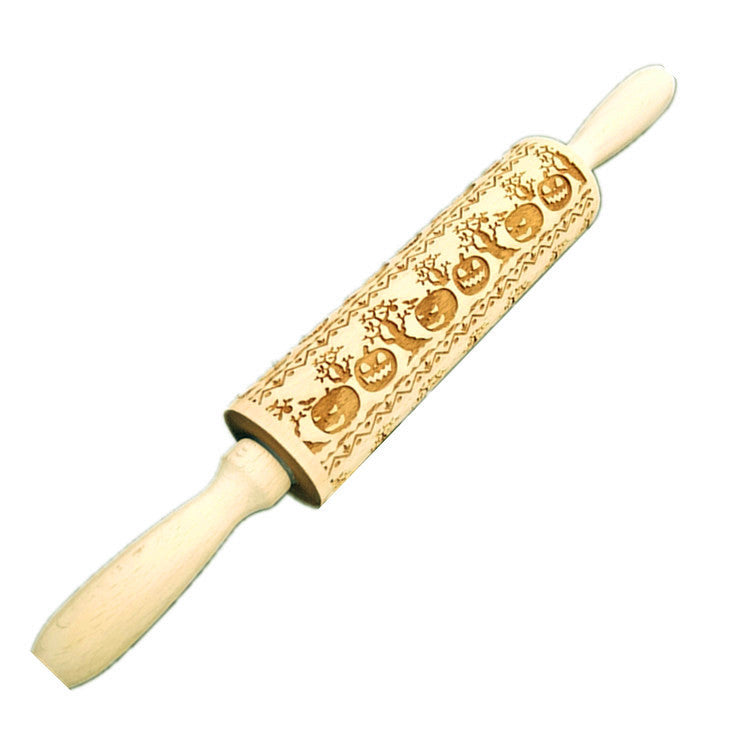 Wooden Christmas Flip Sugar Cookie Rolling Pin