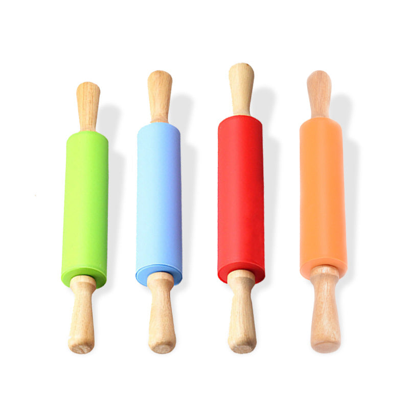 Wooden Handle Silicone Rolling Pin