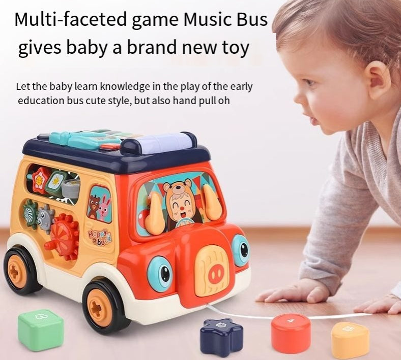 Multi sided game music bus baby early education puzzle