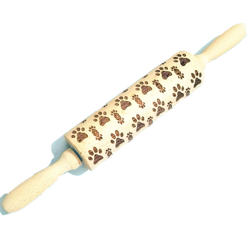 Wooden Christmas Flip Sugar Cookie Rolling Pin