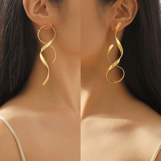 Surround earrings, minimalist personality, asymmetrical geometry