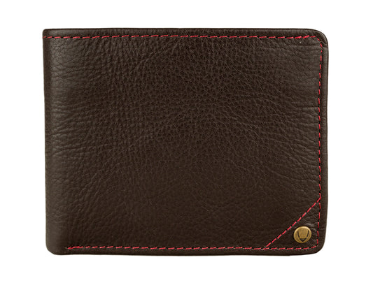 Hidesign Angle Stitch Leather Slim Bifold Wallet