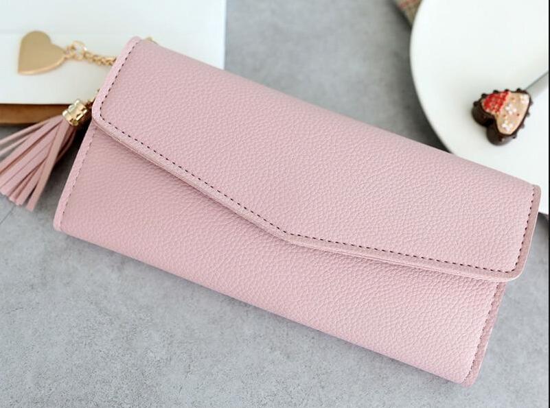 Leather Wallets Women Long Tassel