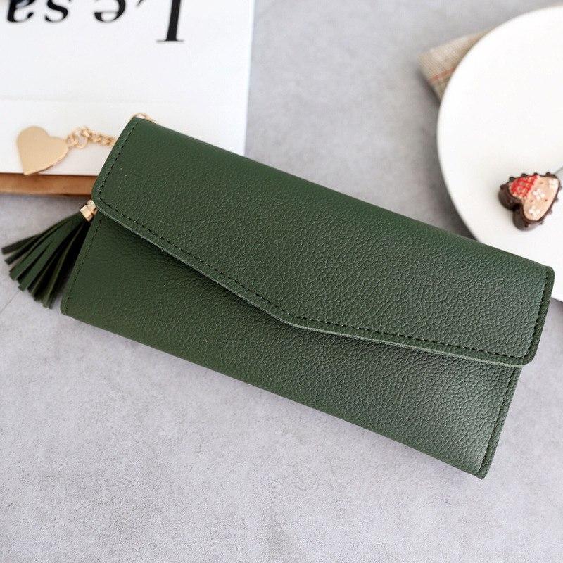 Leather Wallets Women Long Tassel