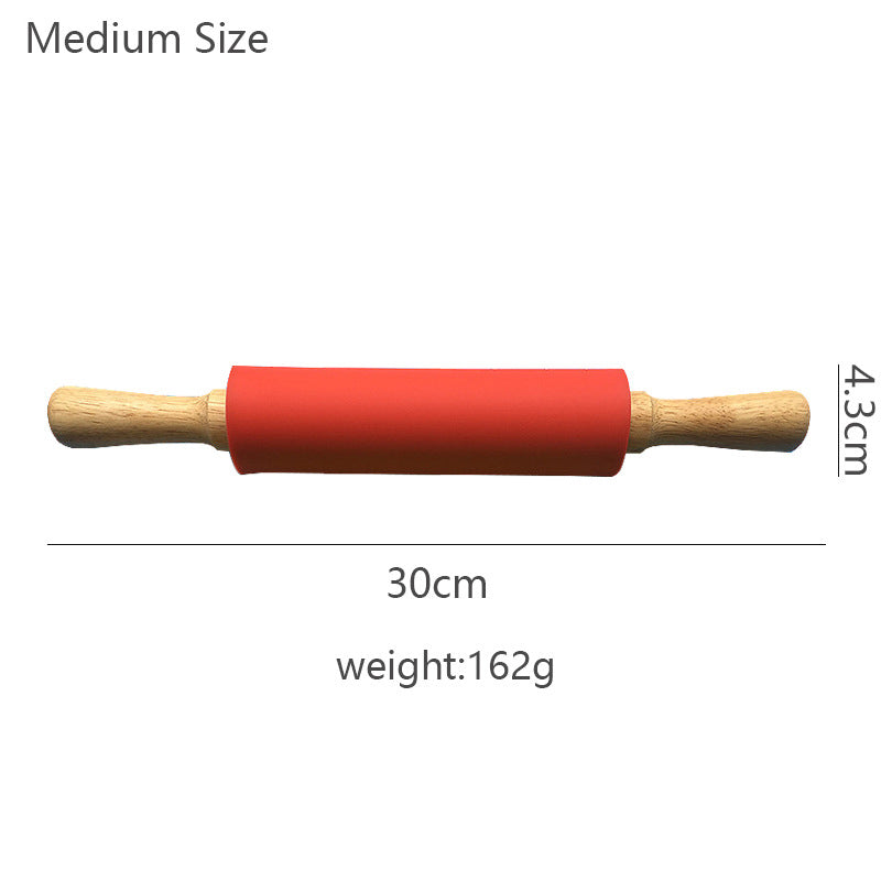 Wooden Handle Silicone Rolling Pin