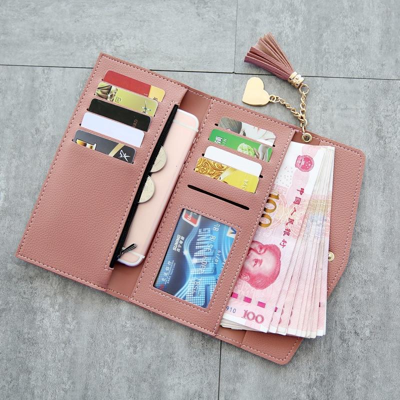 Leather Wallets Women Long Tassel