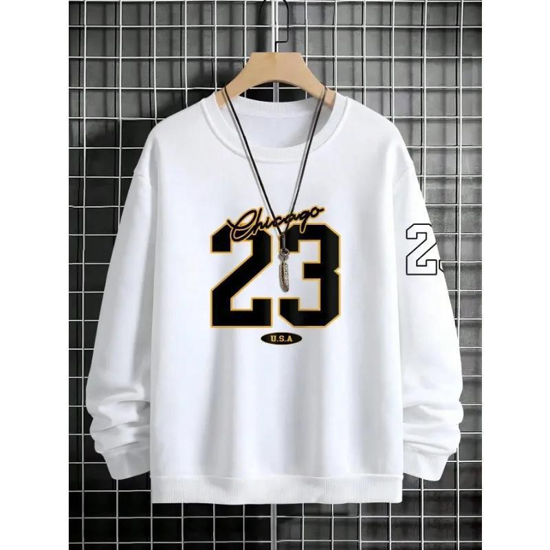 Men's  sweatshirt with fashionable lettering and casual sports top