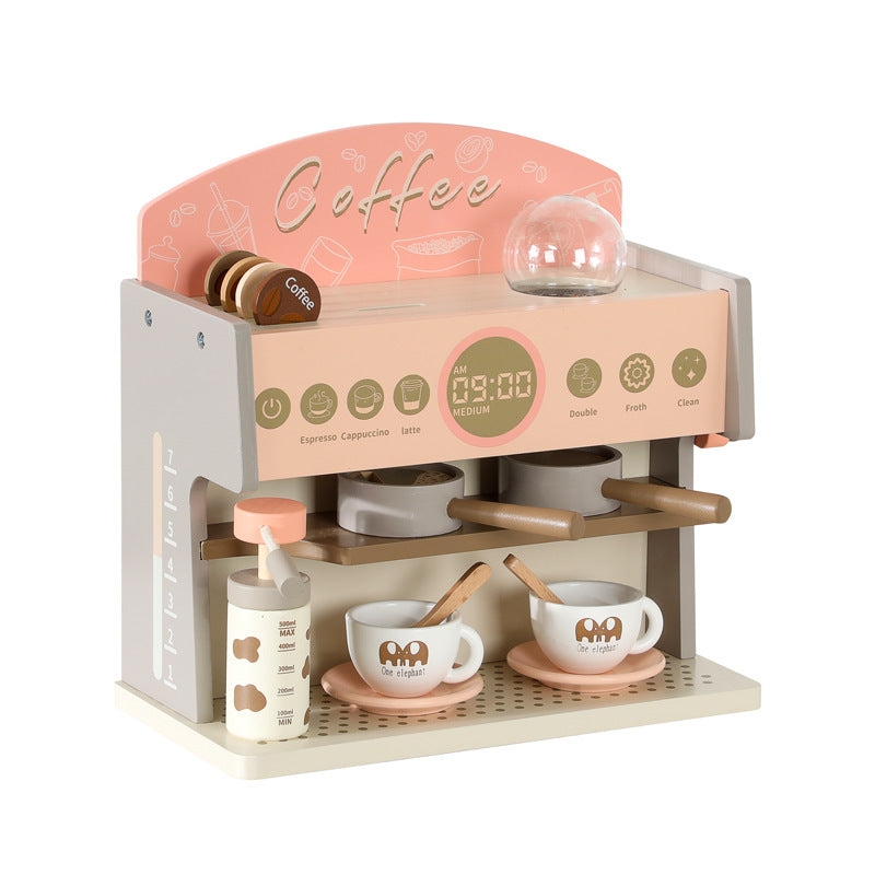 Wooden multi-function simulation coffee machine afternoon tea toys