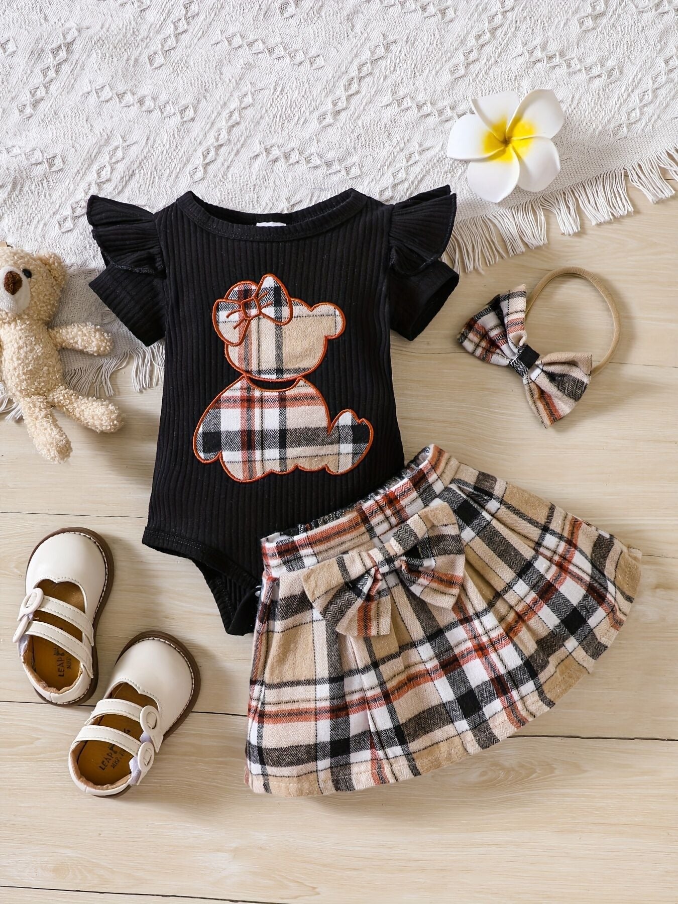 Newborn baby girl summer style teddy bear