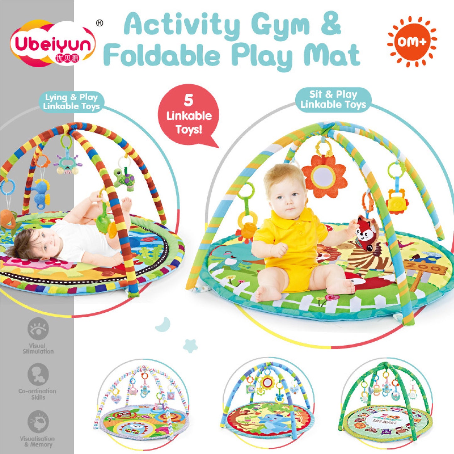 Fitness rack baby game round