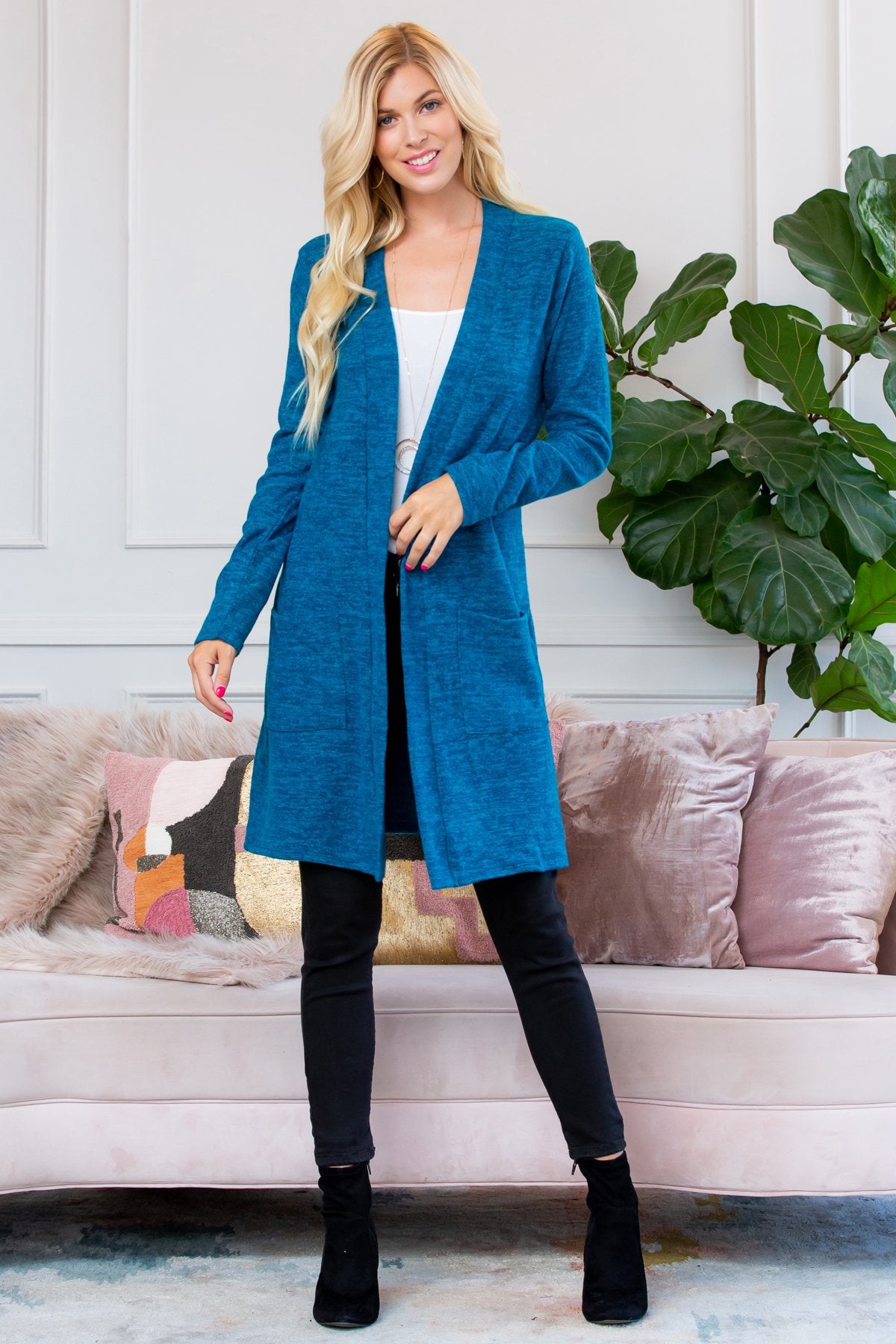 Brushed Sweater Pocket Cardigan