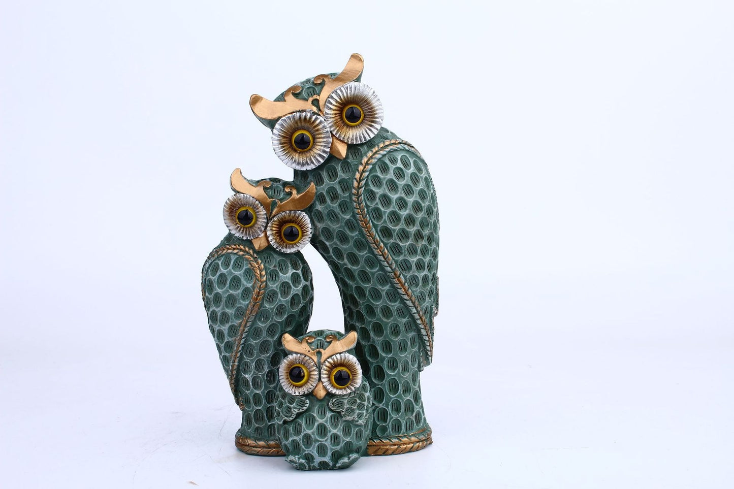 Modern minimalist three family owl animal light luxury decorations