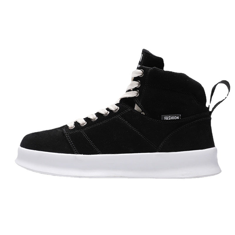 High top suede board shoes Air Force thick sole