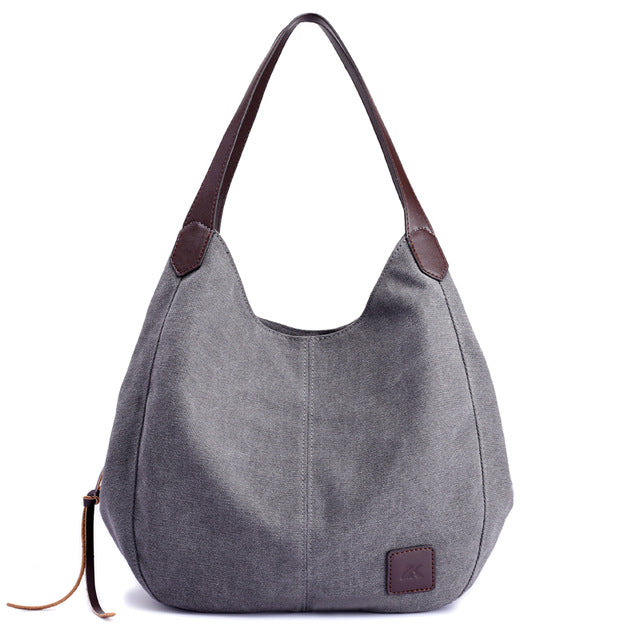 Piler Large Women Handbag Bag Canvas Zipper Pockets