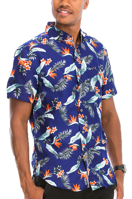 Digital Print Hawaiian Short Sleeve Shirt