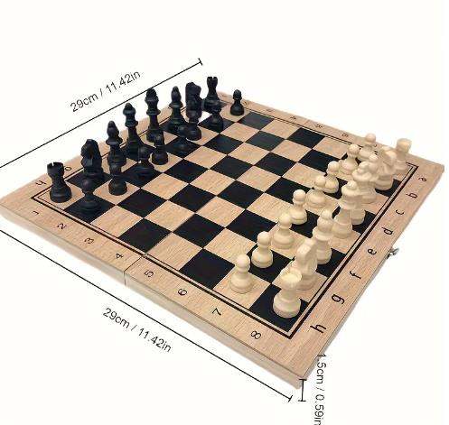 3-in-1 wooden chess set