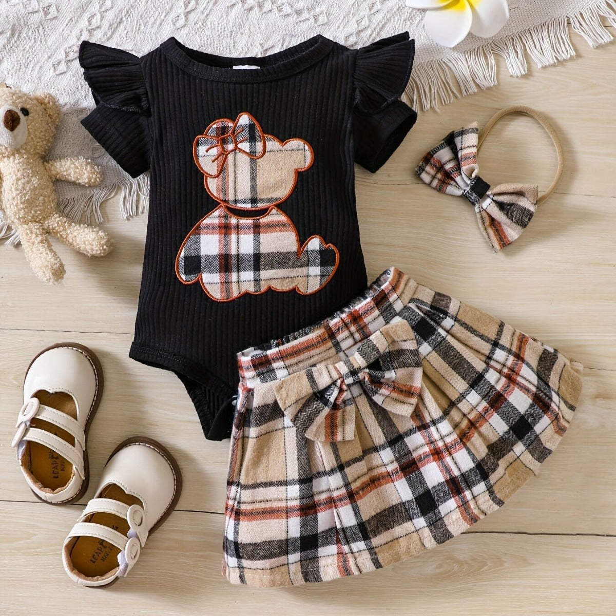 Newborn baby girl summer style teddy bear