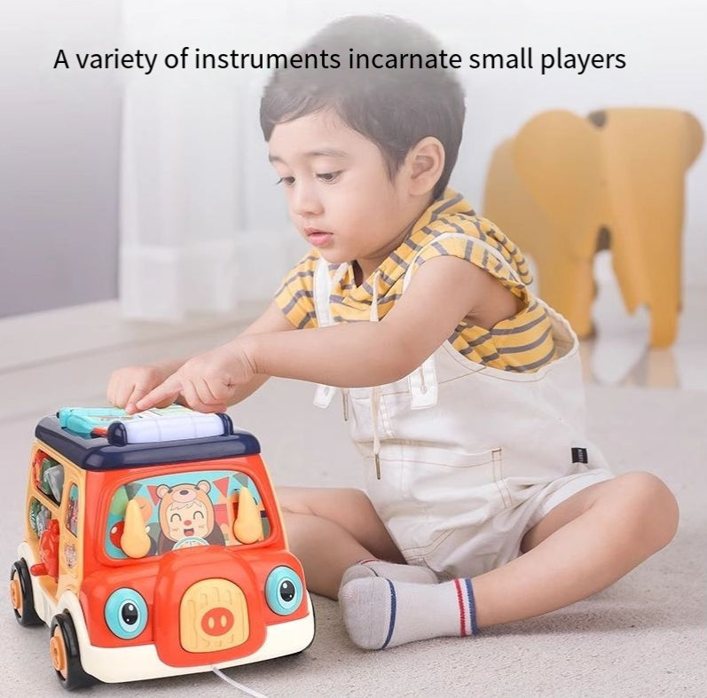 Multi sided game music bus baby early education puzzle