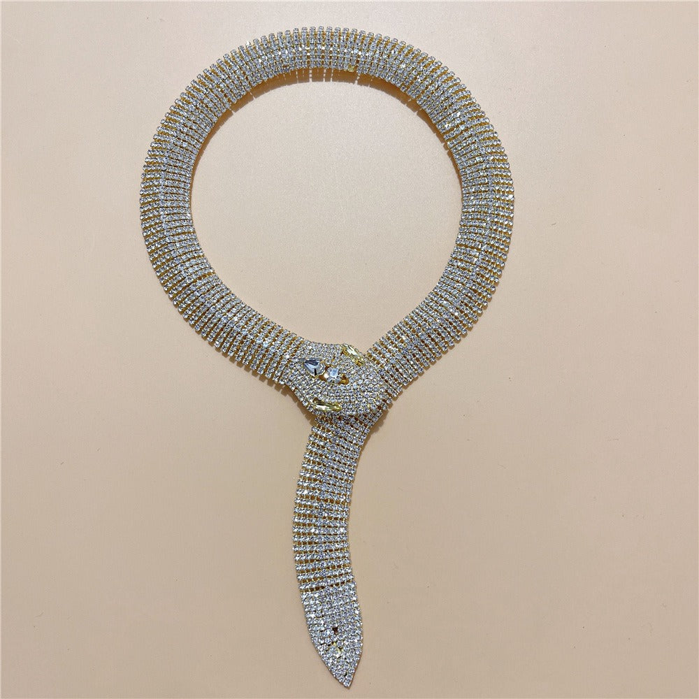 Water Diamond Snake Head Long Neckchain