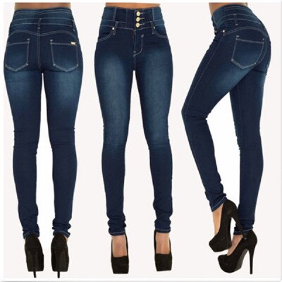 Hot High Quality Wholesale Woman Denim Pencil Pants Top Brand Stretch Jeans High Waist Pants Women High Waist Jeans