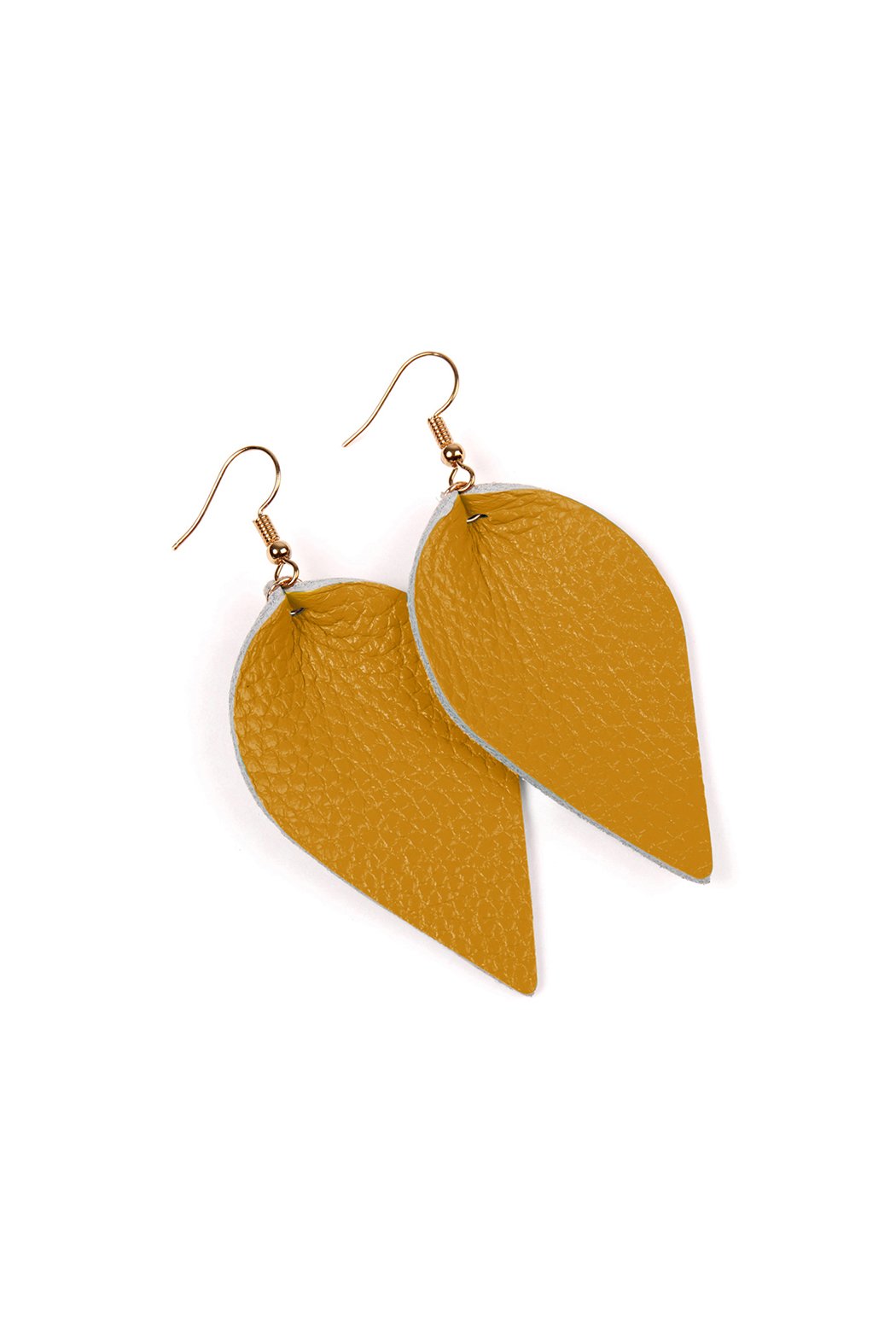 Teardrop Shape Pinched Leather Earrings