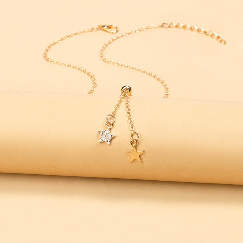 Fashionable and simple adjustable star pendant retro necklace  for women