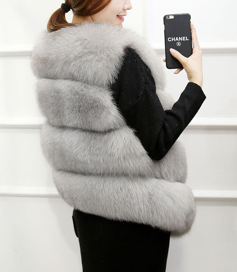 Faux Fur Sleeveless Vest Winter Thick Coats