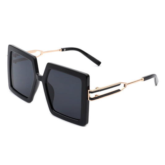 Thundera - Square Retro Women Oversize Large Flat Top Fashion Sunglasses