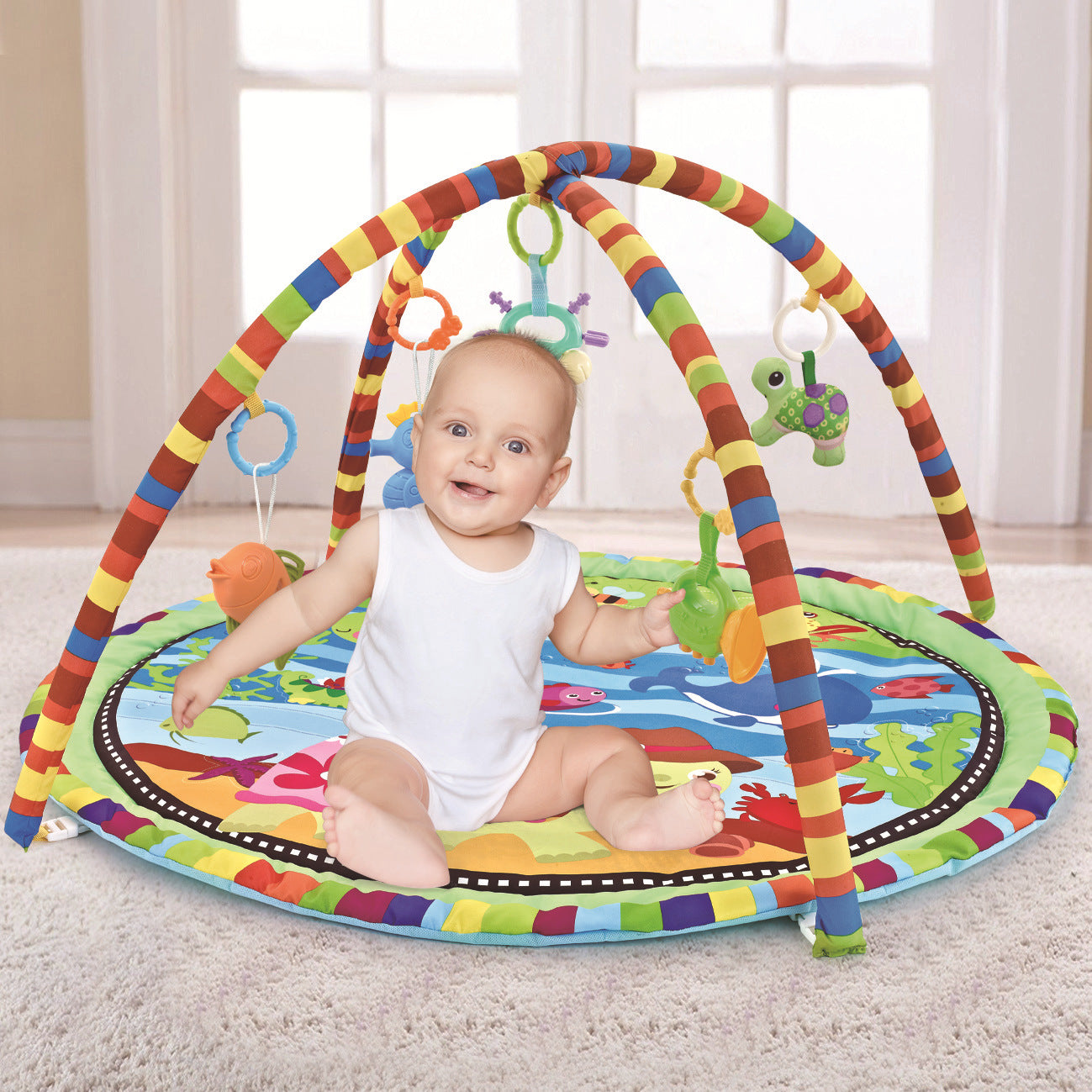 Fitness rack baby game round