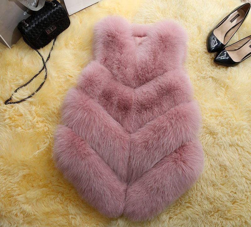 Faux Fur Sleeveless Vest Winter Thick Coats