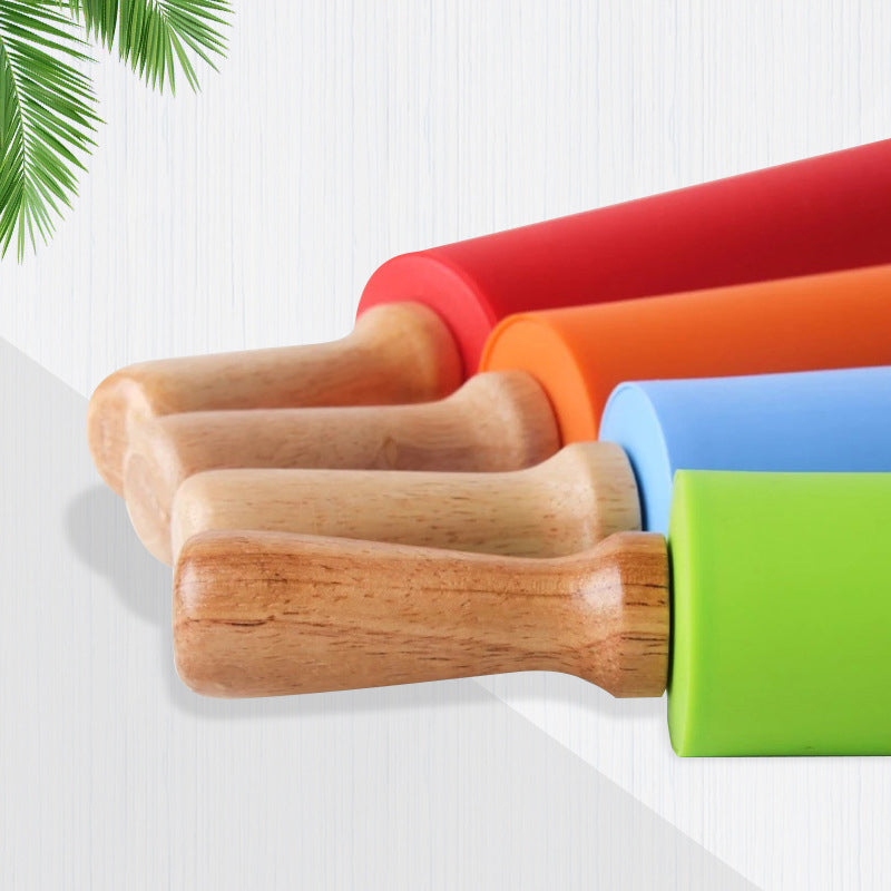 Wooden Handle Silicone Rolling Pin