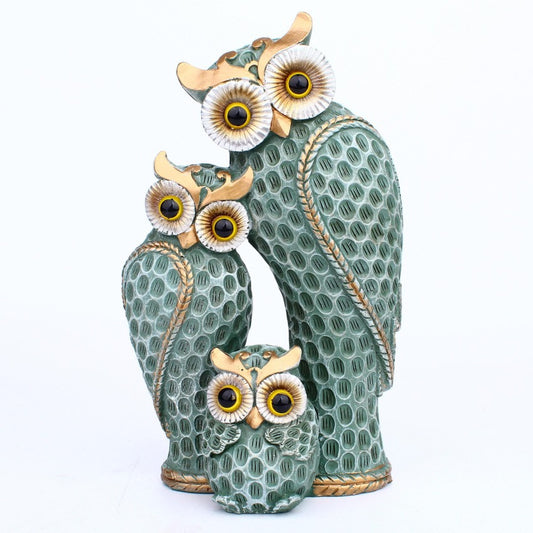 Modern minimalist three family owl animal light luxury decorations