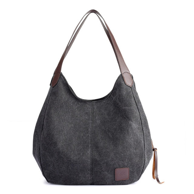 Piler Large Women Handbag Bag Canvas Zipper Pockets