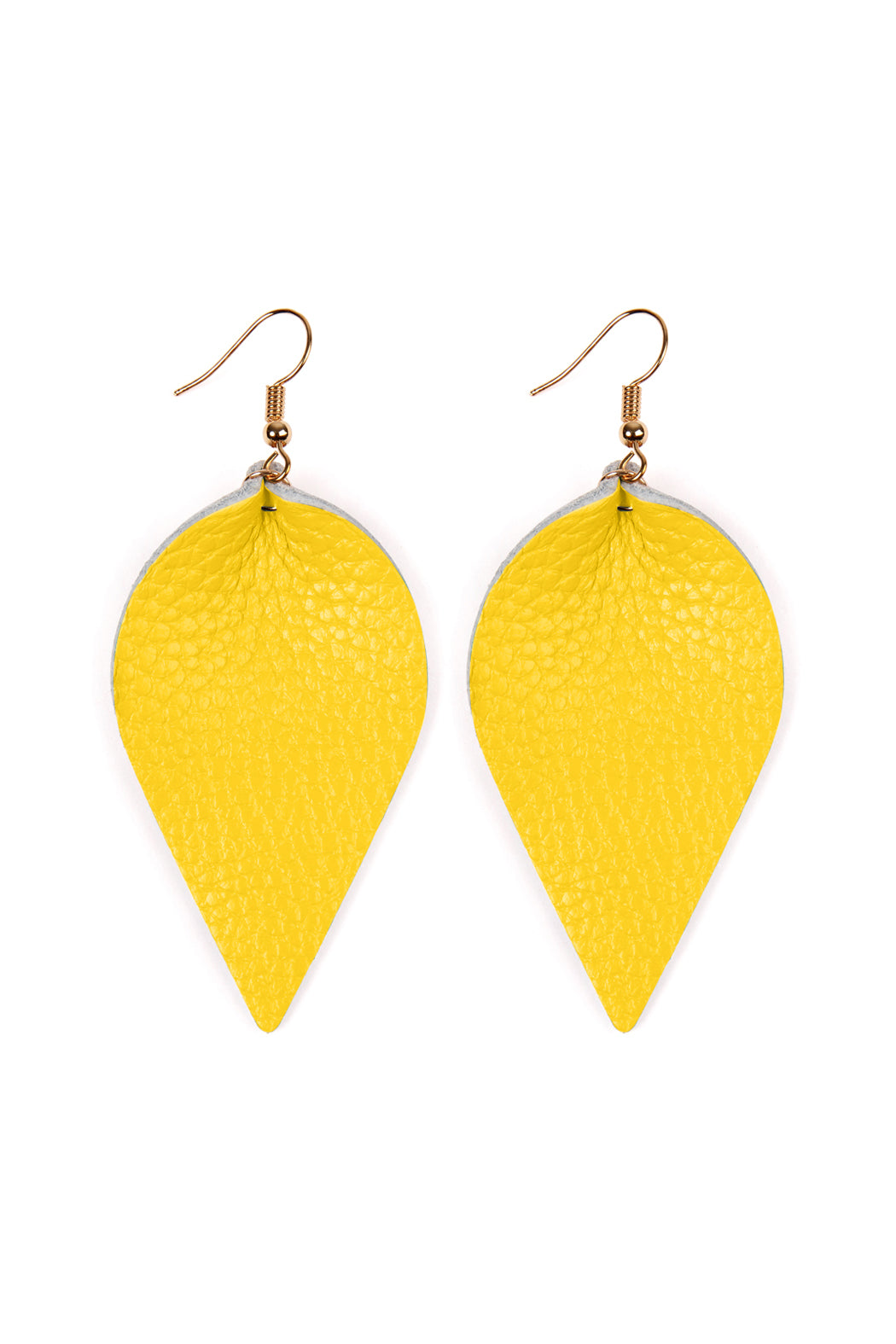 Teardrop Shape Pinched Leather Earrings