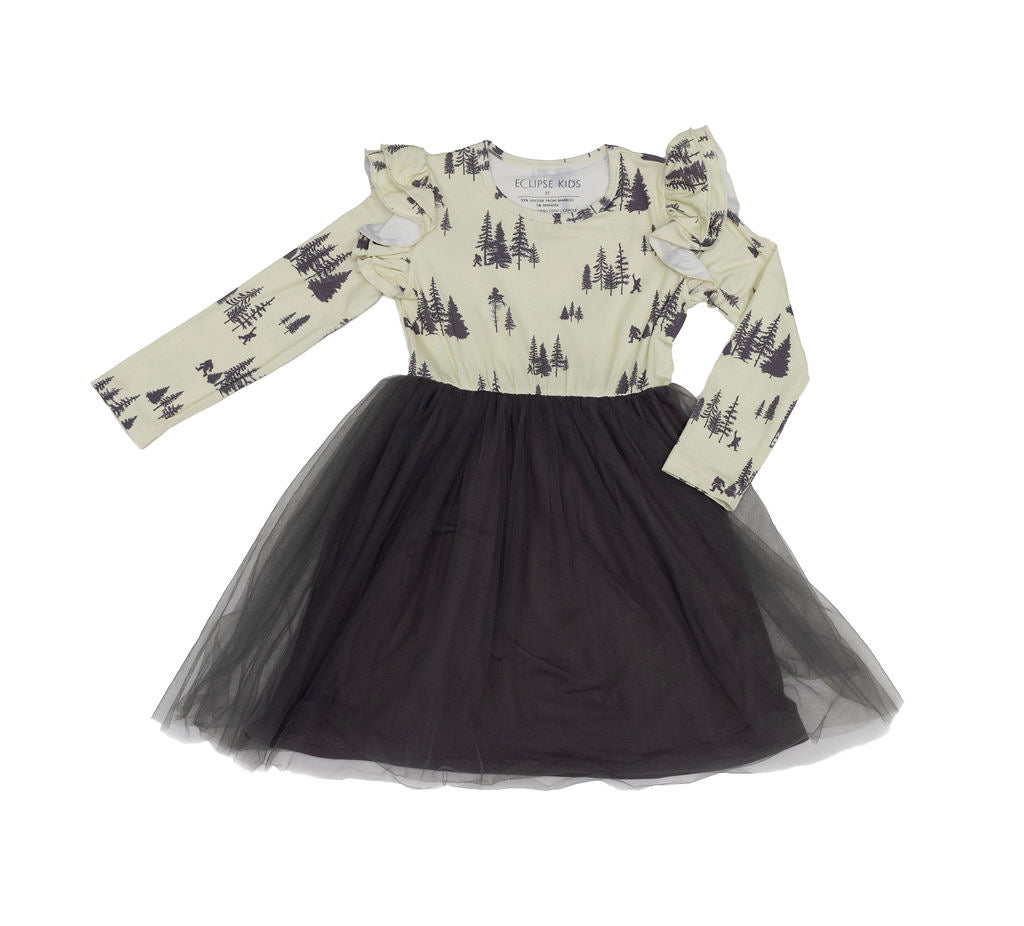 Long Sleeve Tulle Dress - Sasquatch