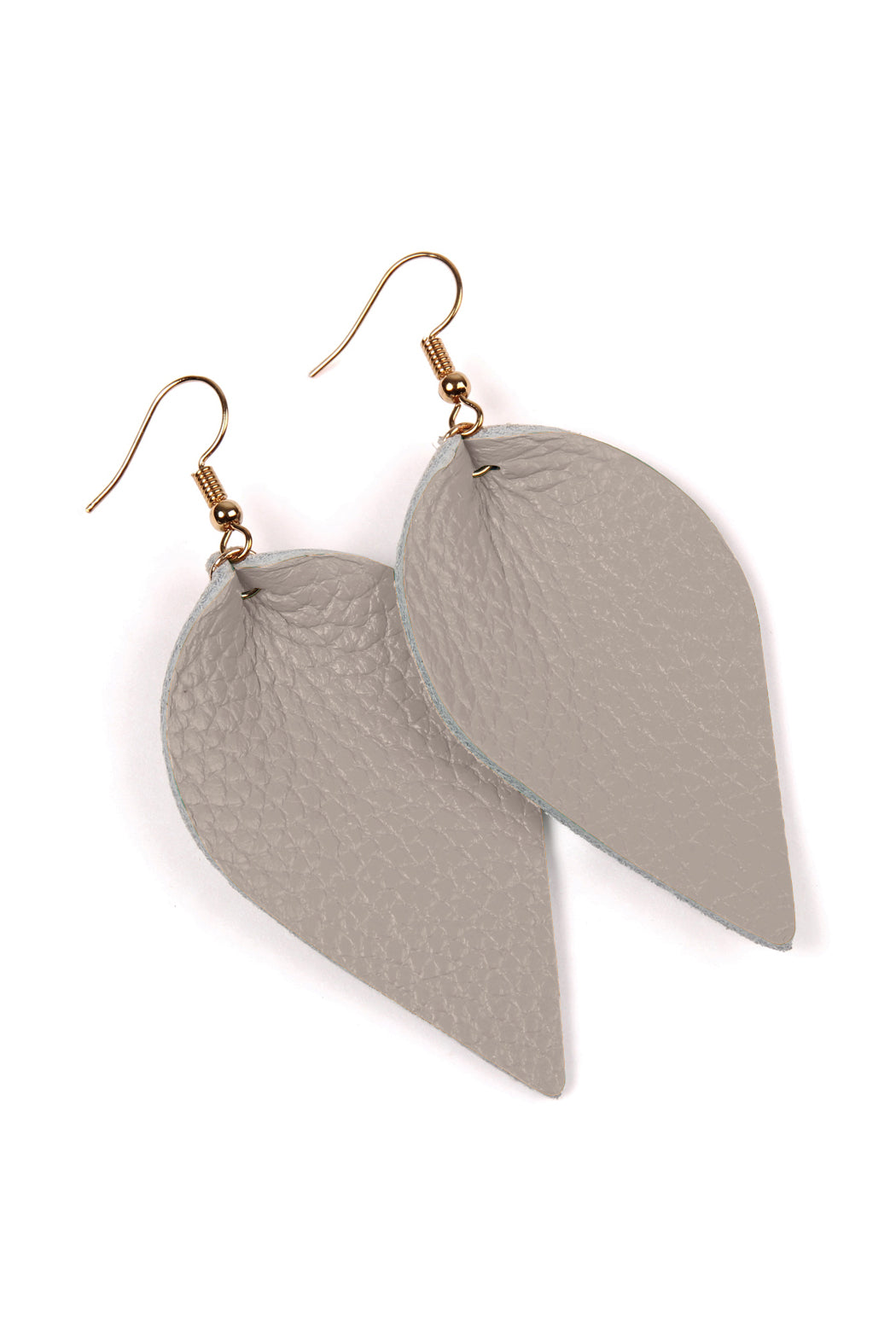 Teardrop Shape Pinched Leather Earrings