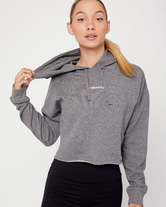 Rebody Logo Fleece Crop Hoody