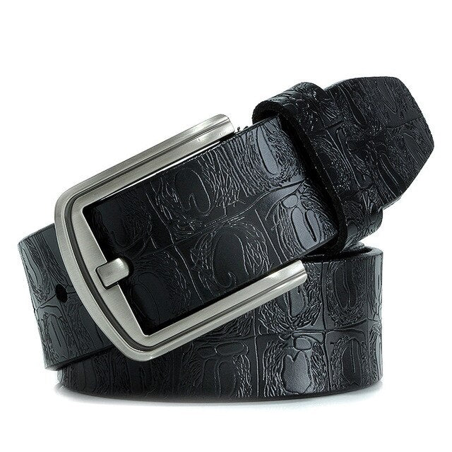 Pin Buckle Genuine Leather Cowhide Belt Jeans Belts For Men