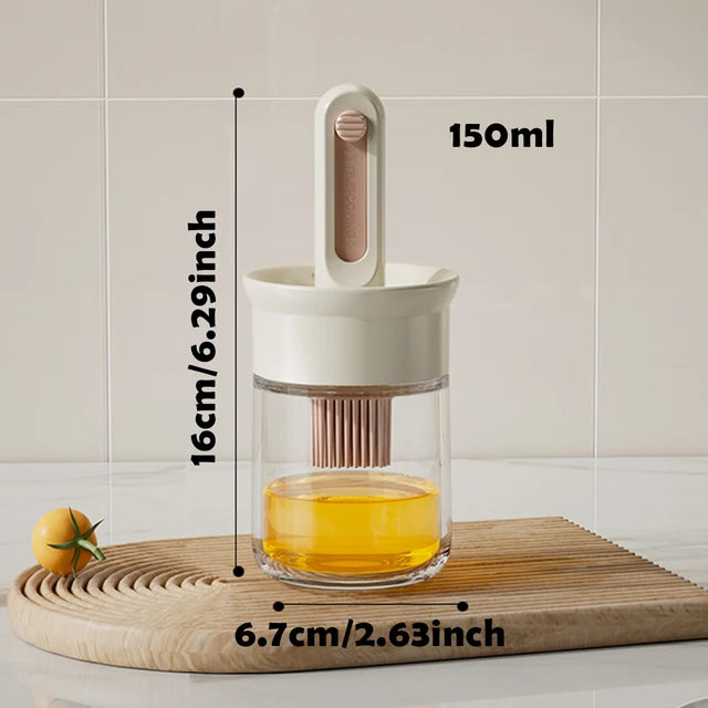 Telescopic Oil Brush Integrated Bottle Adjustable Length High Temperature Resistant Household Kitchen Barbecue Baking Tool