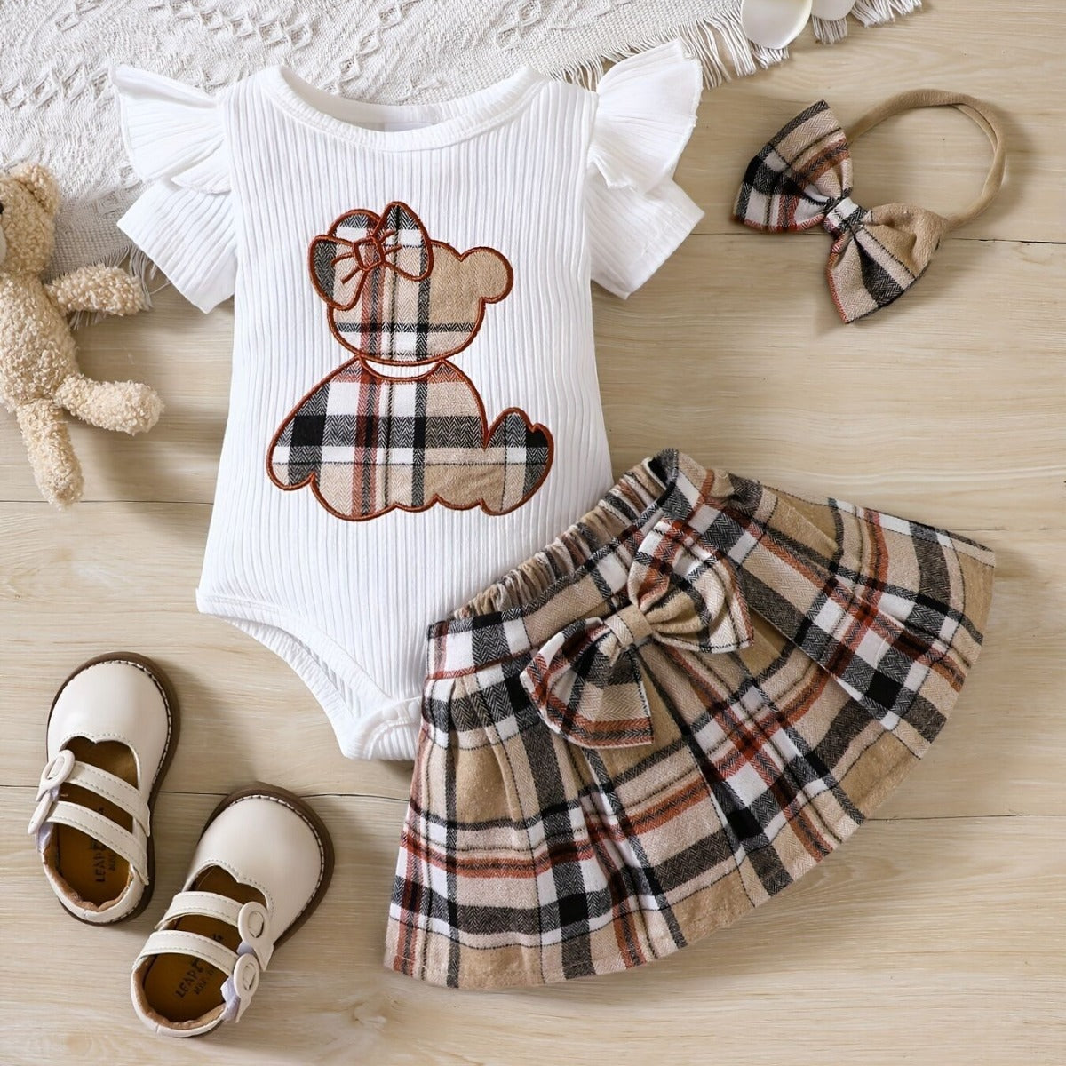 Newborn baby girl summer style teddy bear