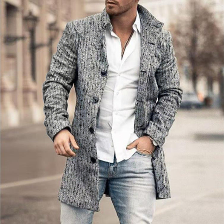 Fashionable woolen printed men's coat jacket