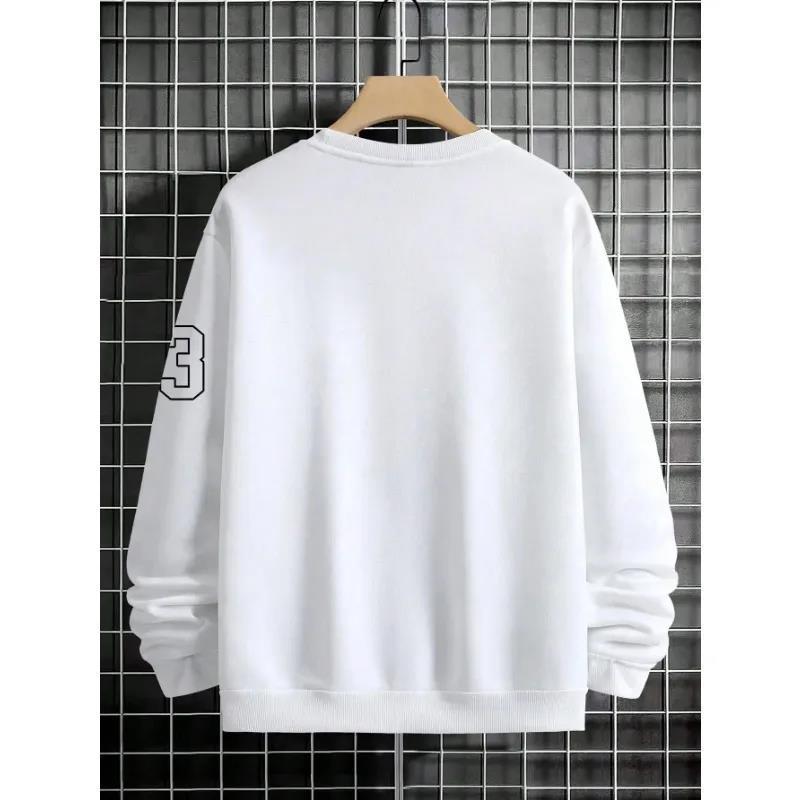 Men's  sweatshirt with fashionable lettering and casual sports top