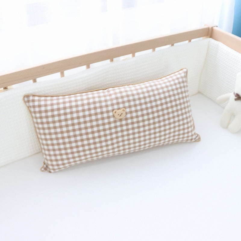 pure cotton embroidered bear bedside pillow baby